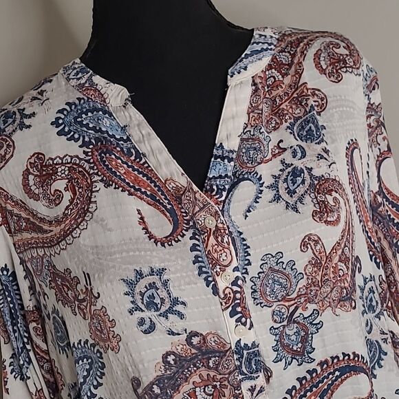 Editions sz L button front blouse Paisley Print - Picture 2 of 7